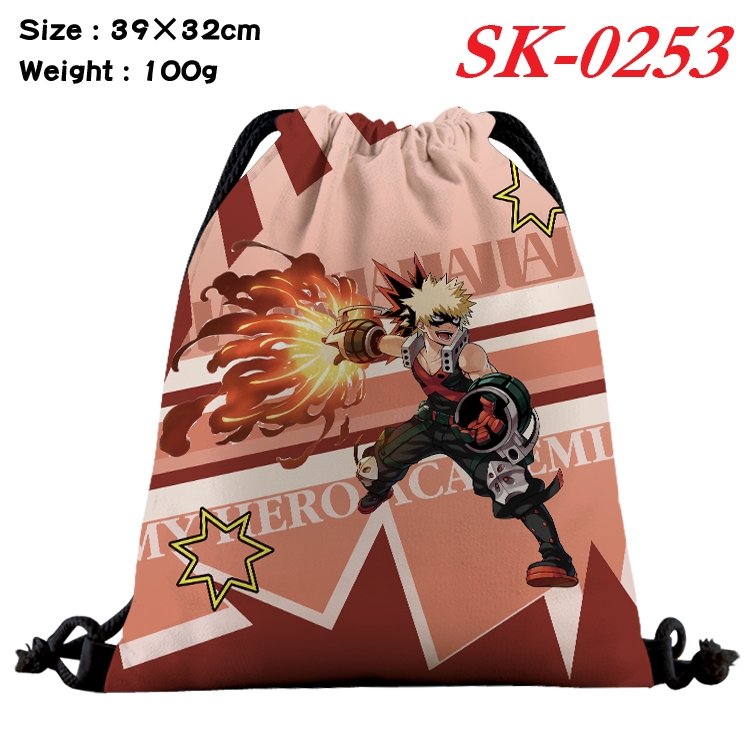 My Hero Academia cartoon Waterproof Nylon Full Color Drawstring Pocket 39x32cm SK-0253