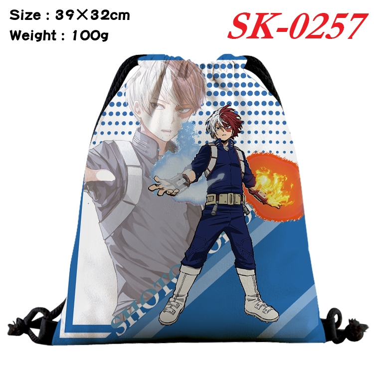 My Hero Academia cartoon Waterproof Nylon Full Color Drawstring Pocket 39x32cm SK-0257