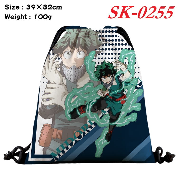 My Hero Academia cartoon Waterproof Nylon Full Color Drawstring Pocket 39x32cm SK-0255