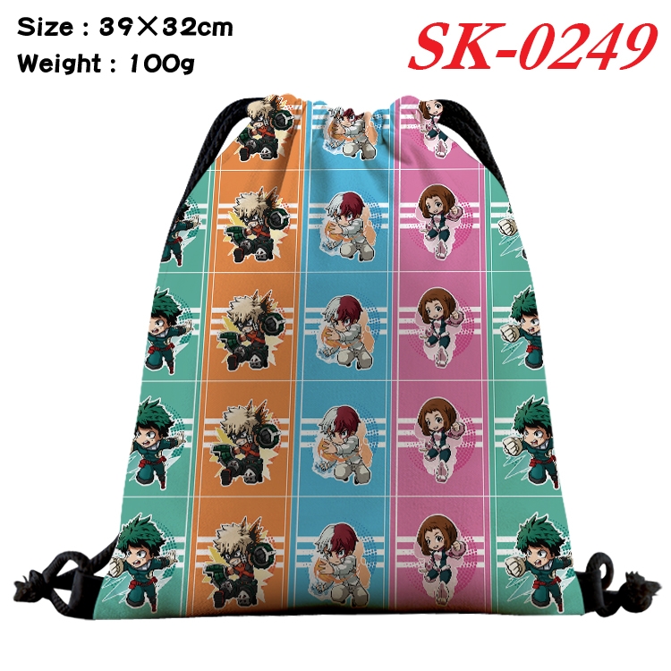 My Hero Academia cartoon Waterproof Nylon Full Color Drawstring Pocket 39x32cm SK-0249