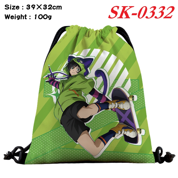 SK∞ cartoon Waterproof Nylon Full Color Drawstring Pocket 39x32cm SK-0332