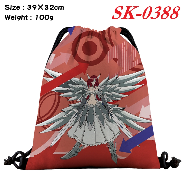 Fairy tail cartoon Waterproof Nylon Full Color Drawstring Pocket 39x32cm SK-0388