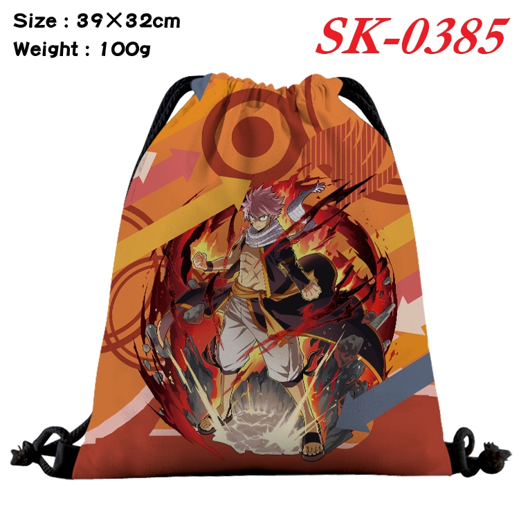 Fairy tail cartoon Waterproof Nylon Full Color Drawstring Pocket 39x32cm SK-0385