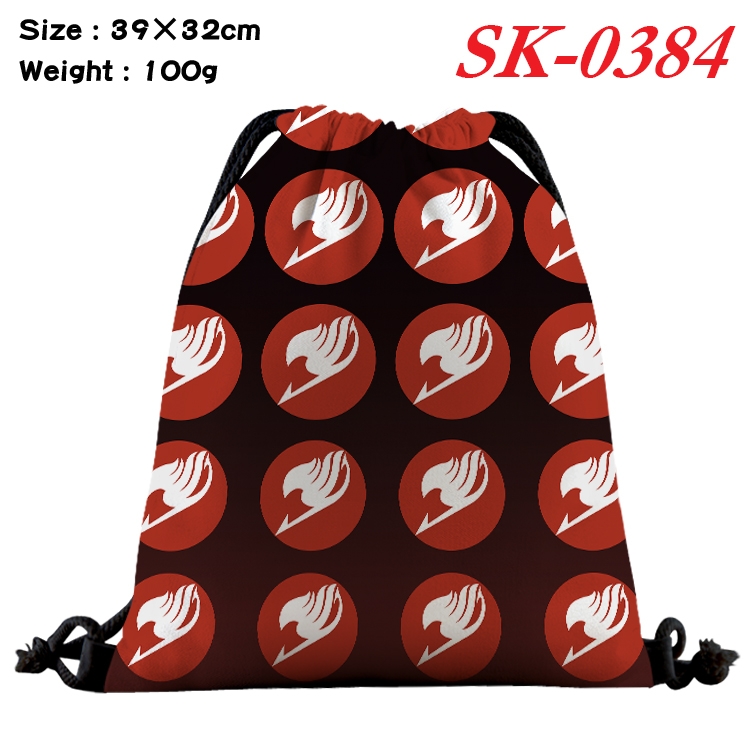 Fairy tail cartoon Waterproof Nylon Full Color Drawstring Pocket 39x32cm SK-0384 