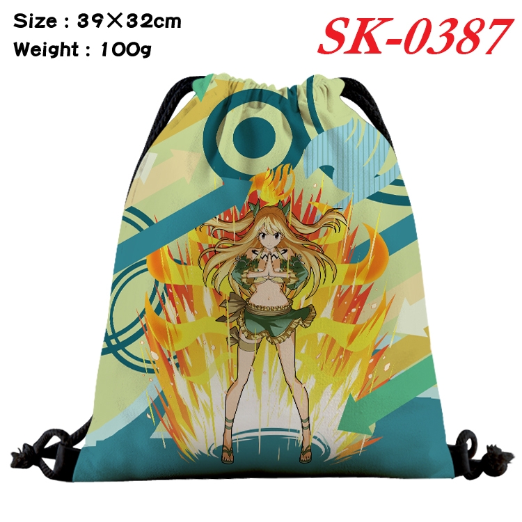 Fairy tail cartoon Waterproof Nylon Full Color Drawstring Pocket 39x32cm  SK-0387