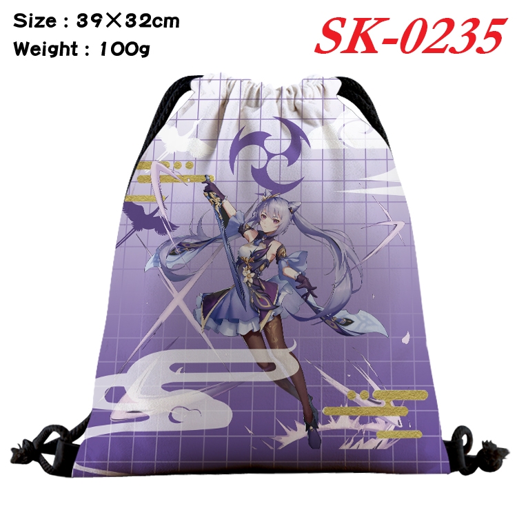 Genshin Impact cartoon Waterproof Nylon Full Color Drawstring Pocket 39x32cm SK-0235