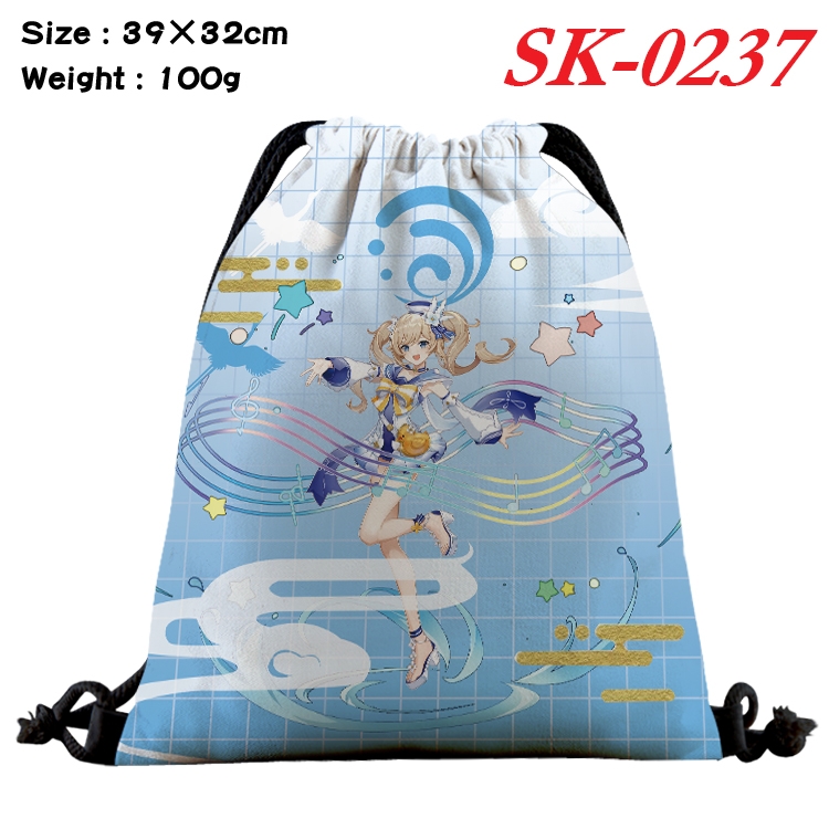 Genshin Impact cartoon Waterproof Nylon Full Color Drawstring Pocket 39x32cm SK-0237