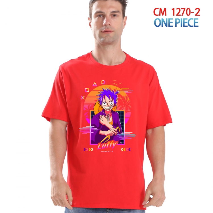 One Piece Printed short-sleeved cotton T-shirt from S to 4XL CM-1270-2