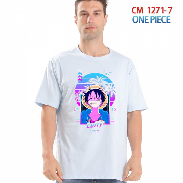 One Piece Printed short-sleeved cotton T-shirt from S to 4XL CM-1271-7