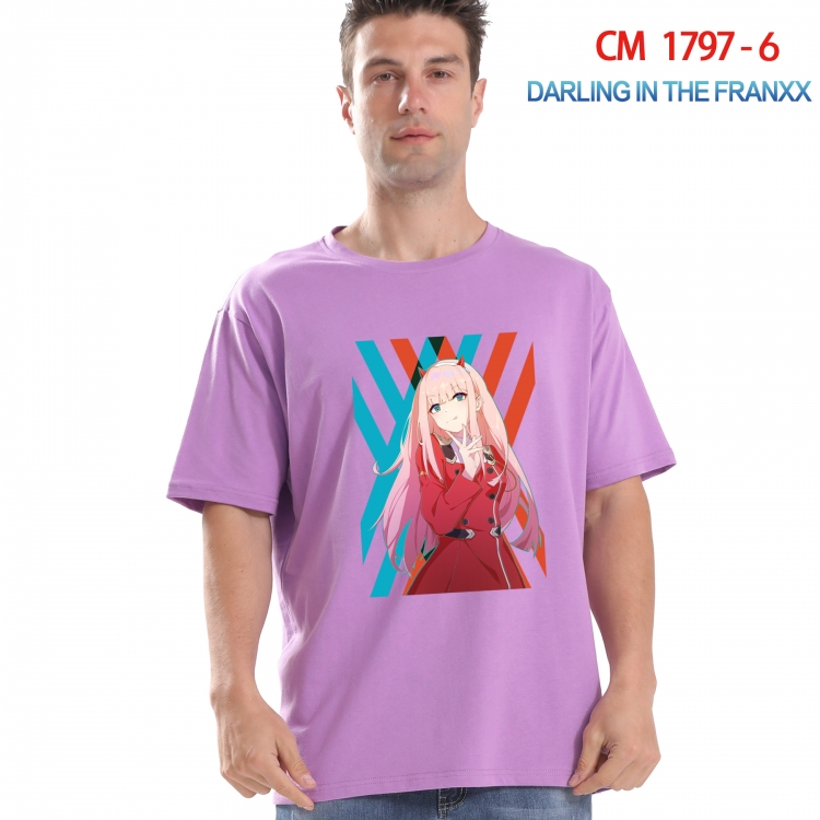 DARLING in the FRANX Printed short-sleeved cotton T-shirt from S to 4XL CM-1797-6