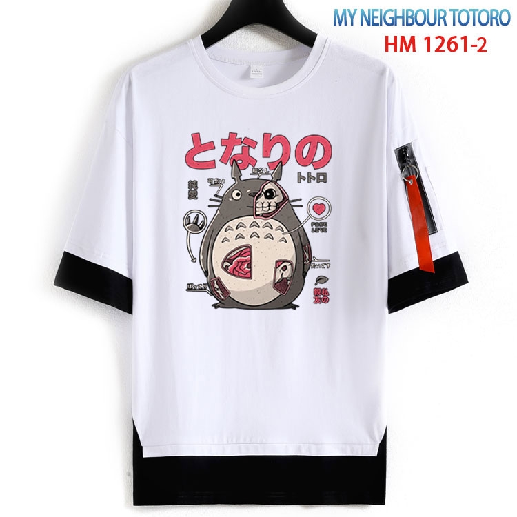 TOTORO Cotton Crew Neck Fake Two-Piece Short Sleeve T-Shirt from S to 4XL HM 1261 2