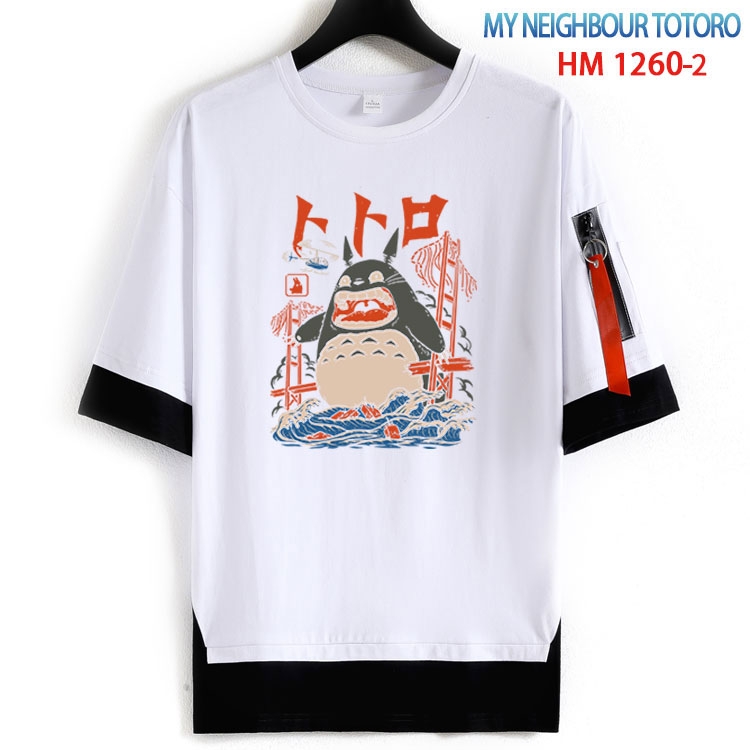 TOTORO Cotton Crew Neck Fake Two-Piece Short Sleeve T-Shirt from S to 4XL  HM 1260 2
