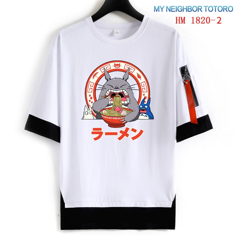 TOTORO Cotton Crew Neck Fake Two-Piece Short Sleeve T-Shirt from S to 4XL  HM-1820-2