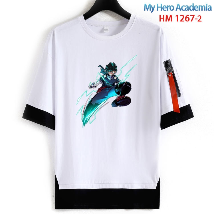 My Hero Academia Cotton Crew Neck Fake Two-Piece Short Sleeve T-Shirt from S to 4XL HM 1267 2