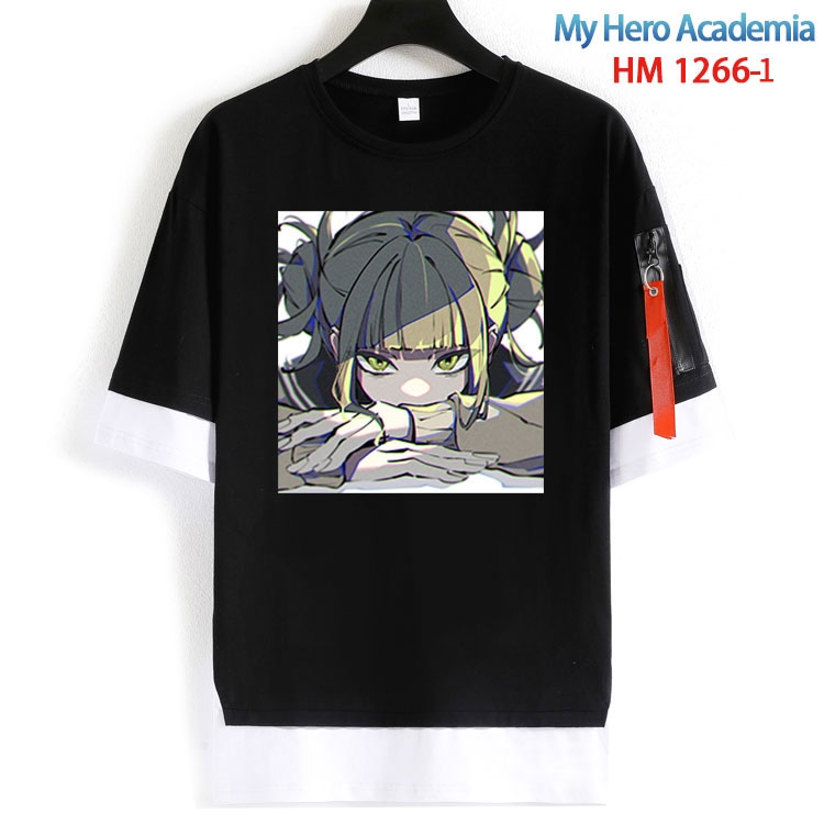 My Hero Academia Cotton Crew Neck Fake Two-Piece Short Sleeve T-Shirt from S to 4XL HM 1266 1