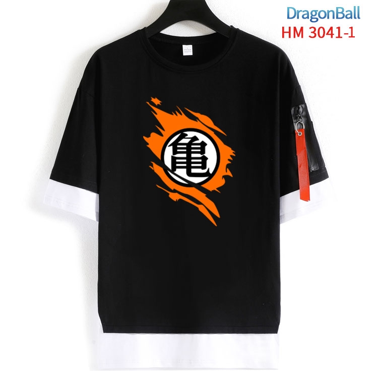 DRAGON BALL Cotton Crew Neck Fake Two-Piece Short Sleeve T-Shirt from S to 4XL  HM-3041-1