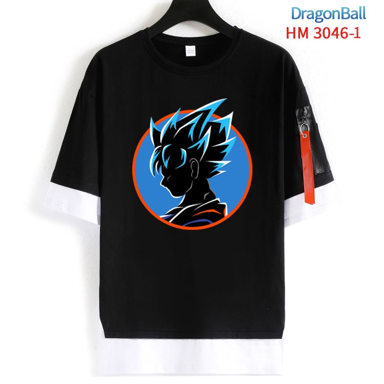 DRAGON BALL Cotton Crew Neck Fake Two-Piece Short Sleeve T-Shirt from S to 4XL  HM-3046-1