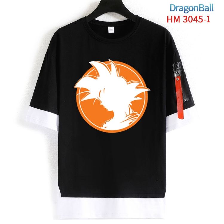 DRAGON BALL Cotton Crew Neck Fake Two-Piece Short Sleeve T-Shirt from S to 4XL  HM-3045-1