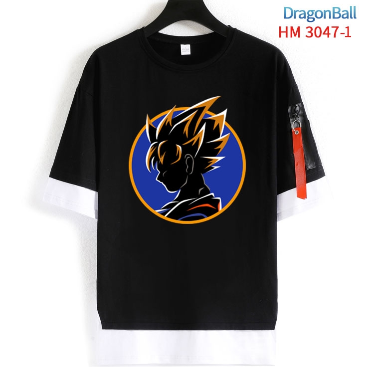 DRAGON BALL Cotton Crew Neck Fake Two-Piece Short Sleeve T-Shirt from S to 4XL  HM-3047-1