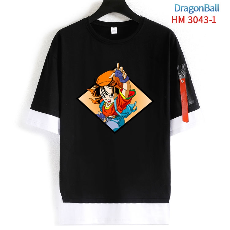 DRAGON BALL Cotton Crew Neck Fake Two-Piece Short Sleeve T-Shirt from S to 4XL HM-3043-1