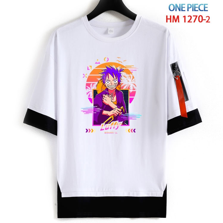 One Piece Cotton Crew Neck Fake Two-Piece Short Sleeve T-Shirt from S to 4XL HM 1270 2