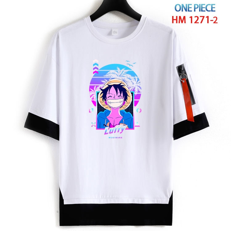 One Piece Cotton Crew Neck Fake Two-Piece Short Sleeve T-Shirt from S to 4XL HM 1271 2