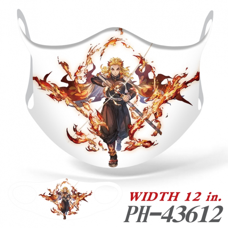 Demon Slayer Kimets Anime full color ice silk seamless mask price for 5 pcs PH-43612A