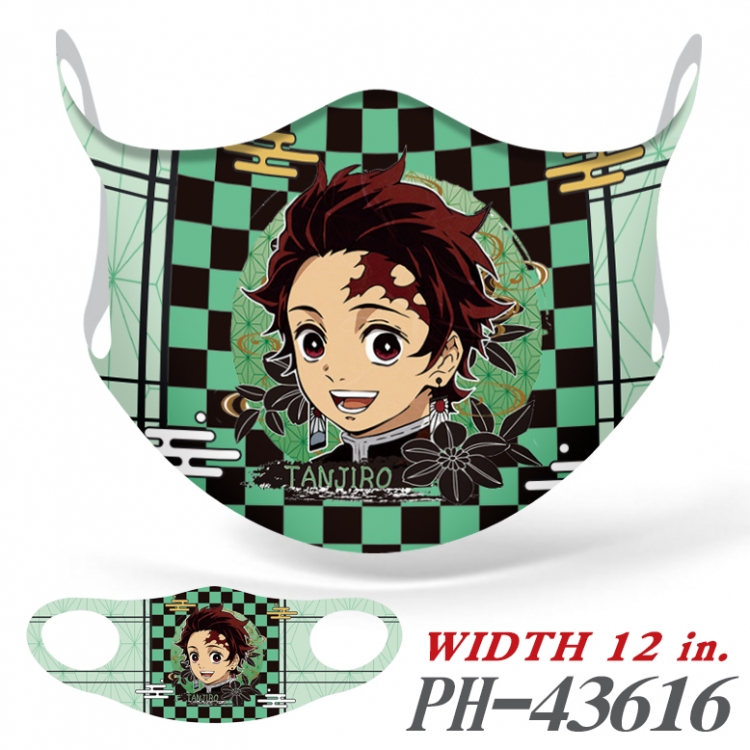 Demon Slayer Kimets Anime full color ice silk seamless mask price for 5 pcs  PH-43616A