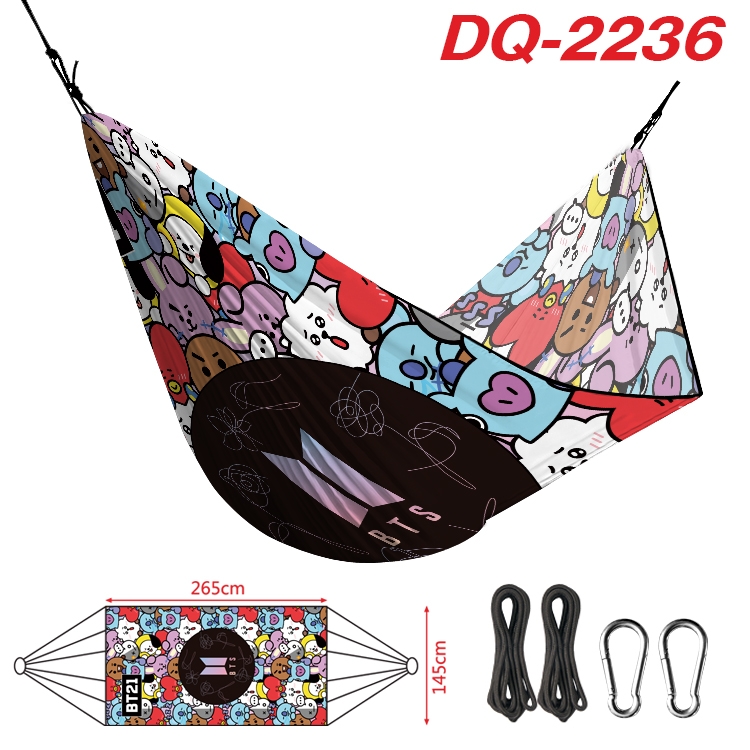 BTS Outdoor full color watermark printing hammock 265x145cm  DQ-2236
