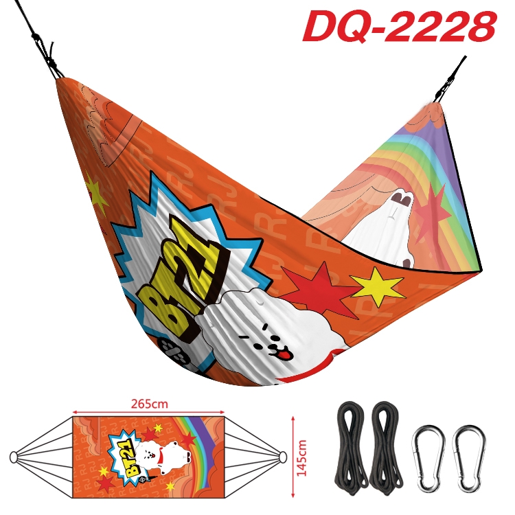 BTS Outdoor full color watermark printing hammock 265x145cm  DQ-2228