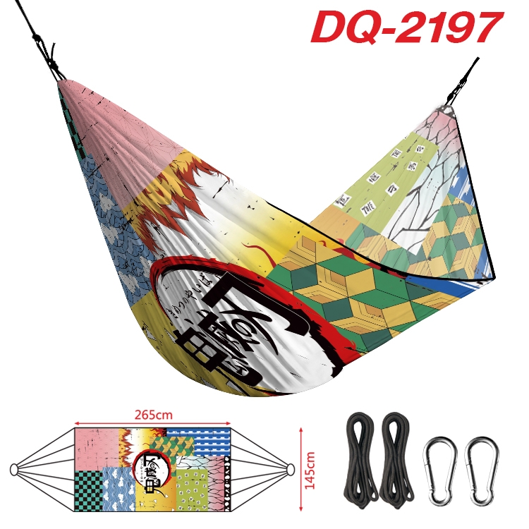 Demon Slayer Kimets Outdoor full color watermark printing hammock 265x145cm DQ-2197