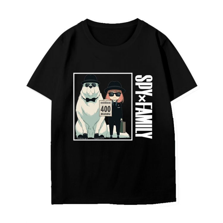 SPY×FAMILY Anime peripheral black and white short-sleeved T-shirt from S to 3XL