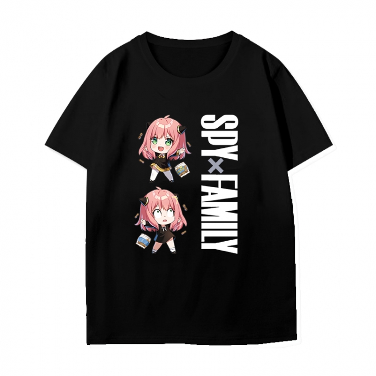 SPY×FAMILY Anime peripheral black and white short-sleeved T-shirt from S to 3XL