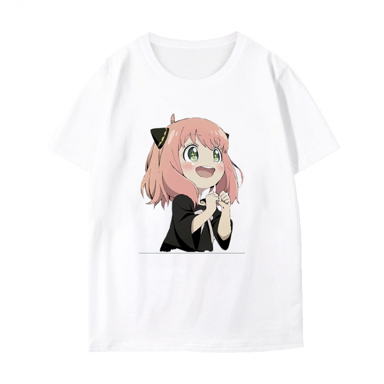 SPY×FAMILY Anime peripheral black and white short-sleeved T-shirt from S to 3XL