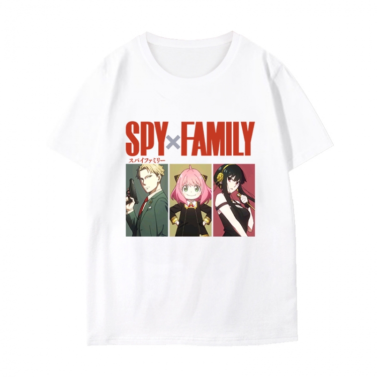 SPY×FAMILY Anime peripheral black and white short-sleeved T-shirt from S to 3XL