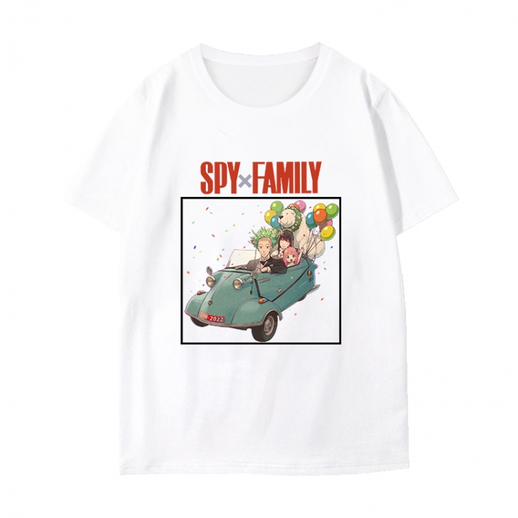 SPY×FAMILY Anime peripheral black and white short-sleeved T-shirt from S to 3XL