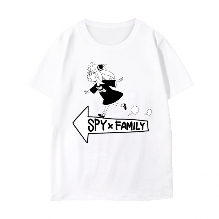 SPY×FAMILY Anime peripheral black and white short-sleeved T-shirt from S to 3XL