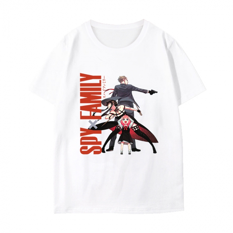 SPY×FAMILY Anime peripheral black and white short-sleeved T-shirt from S to 3XL