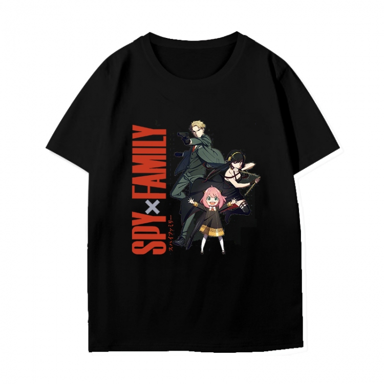 SPY×FAMILY Anime peripheral black and white short-sleeved T-shirt from S to 3XL