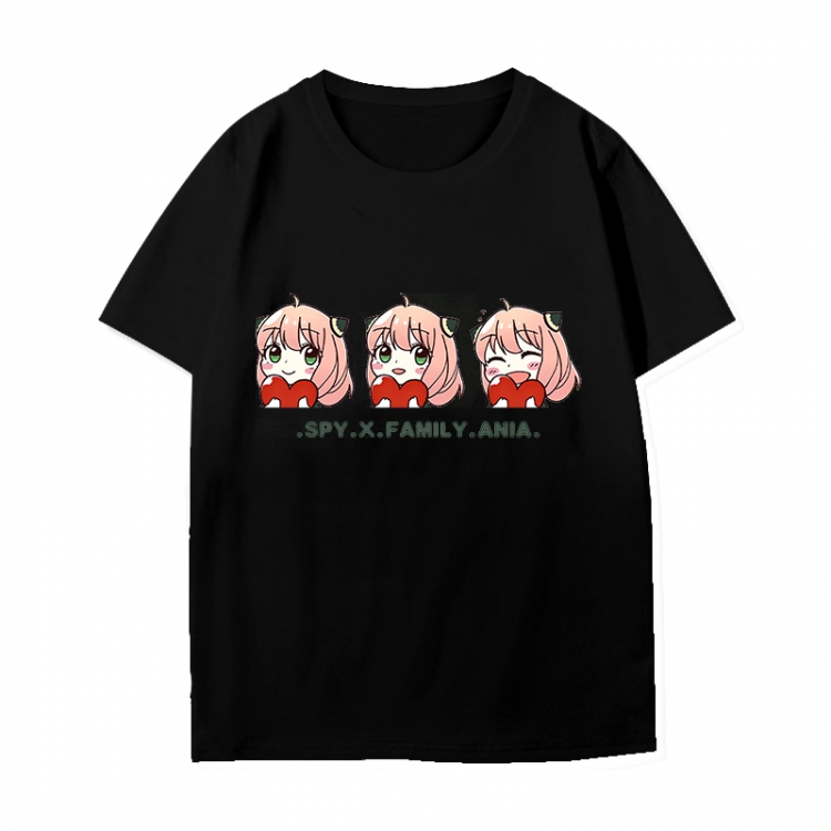 SPY×FAMILY Anime peripheral black and white short-sleeved T-shirt from S to 3XL