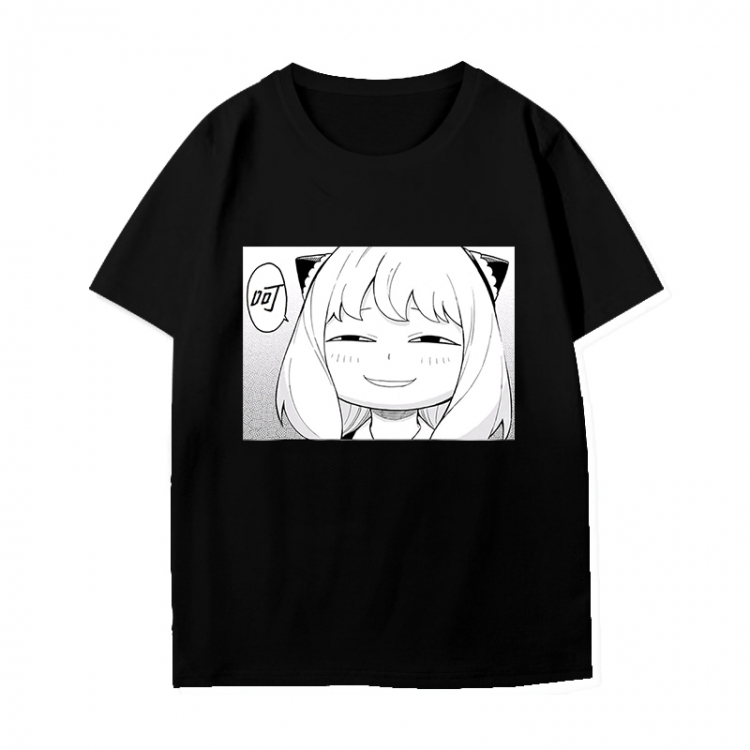 SPY×FAMILY Anime peripheral black and white short-sleeved T-shirt from S to 3XL