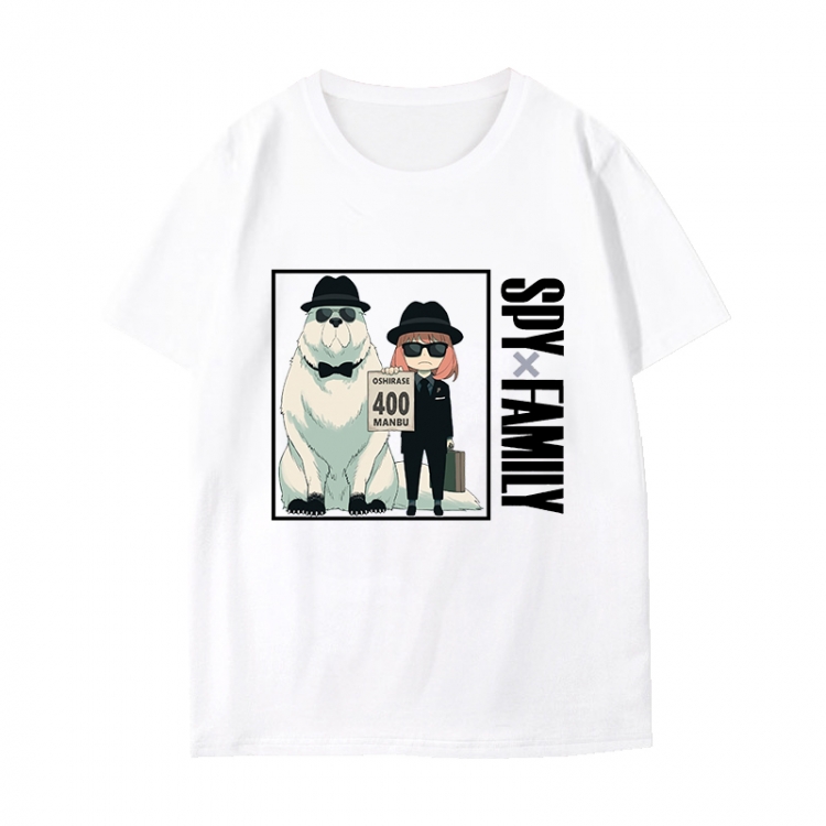 SPY×FAMILY Anime peripheral black and white short-sleeved T-shirt from S to 3XL