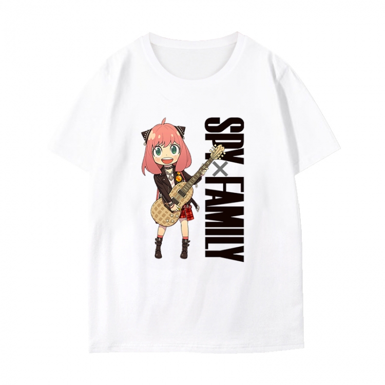 SPY×FAMILY Anime peripheral black and white short-sleeved T-shirt from S to 3XL