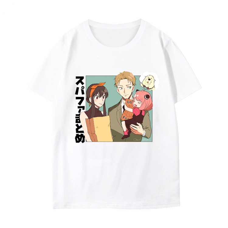 SPY×FAMILY Anime peripheral black and white short-sleeved T-shirt from S to 3XL