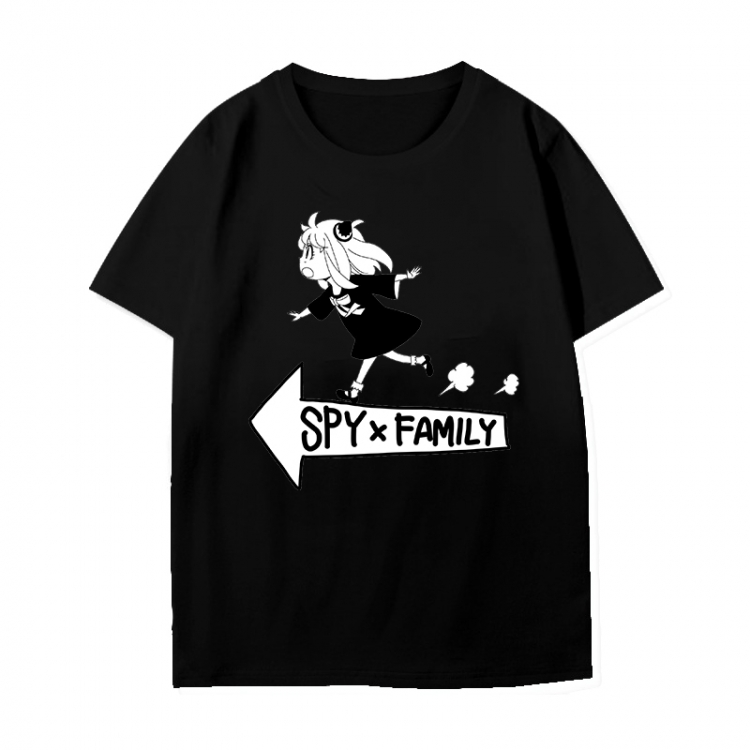 SPY×FAMILY Anime peripheral black and white short-sleeved T-shirt from S to 3XL