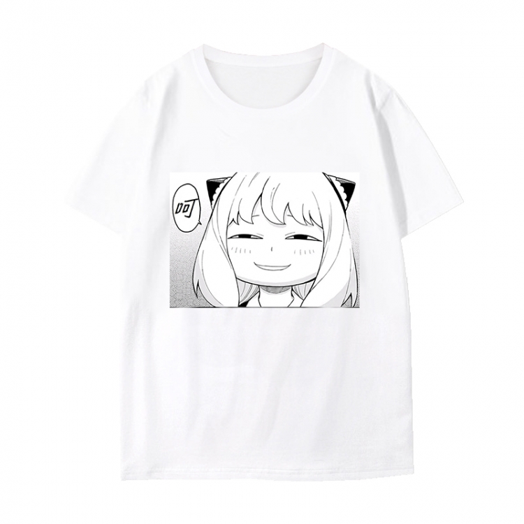 SPY×FAMILY Anime peripheral black and white short-sleeved T-shirt from S to 3XL