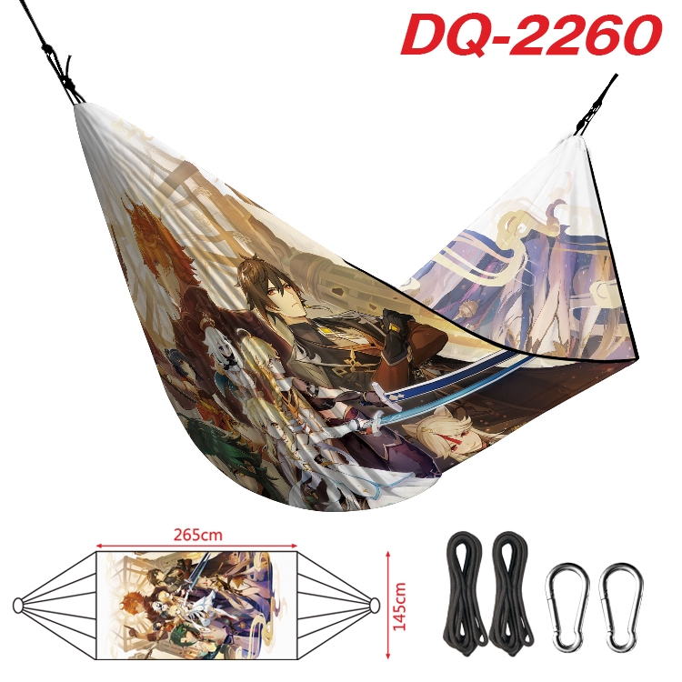 Genshin Impact Outdoor full color watermark printing hammock 265x145cm DQ-2260