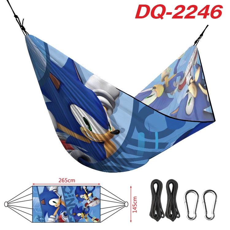 Sonic the Hedgehog Outdoor full color watermark printing hammock 265x145cm DQ-2246