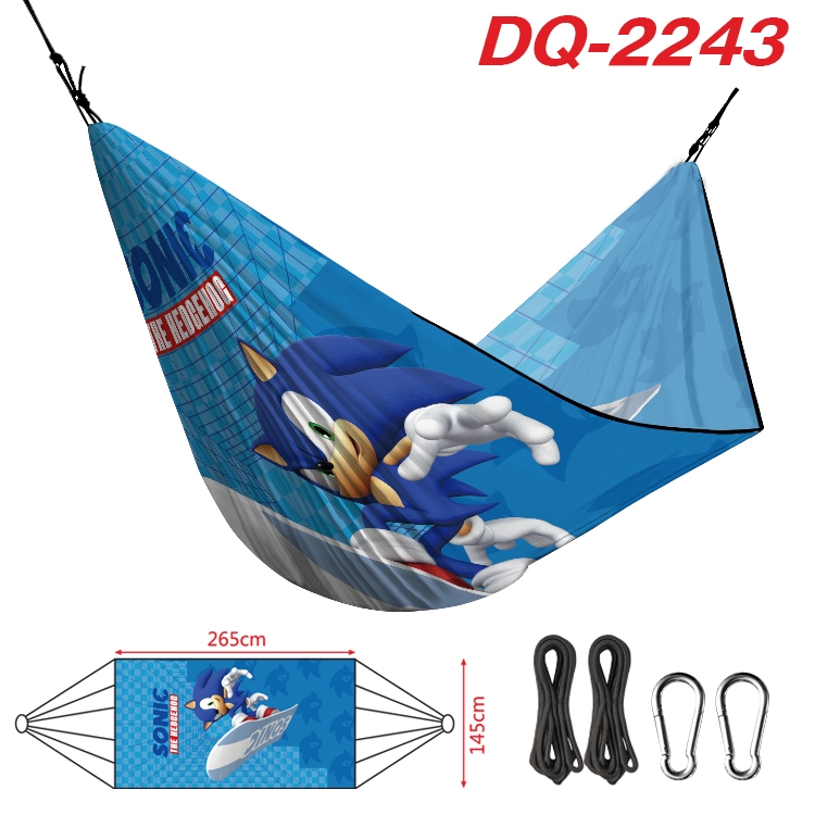 Sonic the Hedgehog Outdoor full color watermark printing hammock 265x145cm DQ-2243