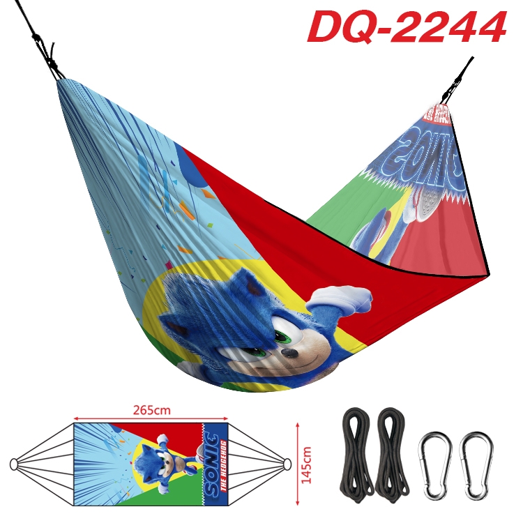 Sonic the Hedgehog Outdoor full color watermark printing hammock 265x145cm DQ-2244